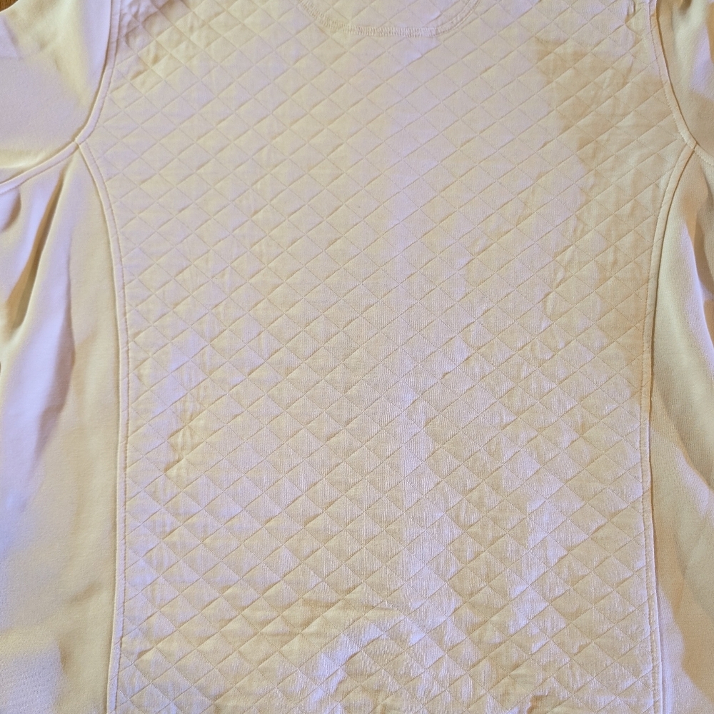 LL Bean Women's Quilted Full Zip Sweatshirt, Size XL, Cream - Picture 12 of 14